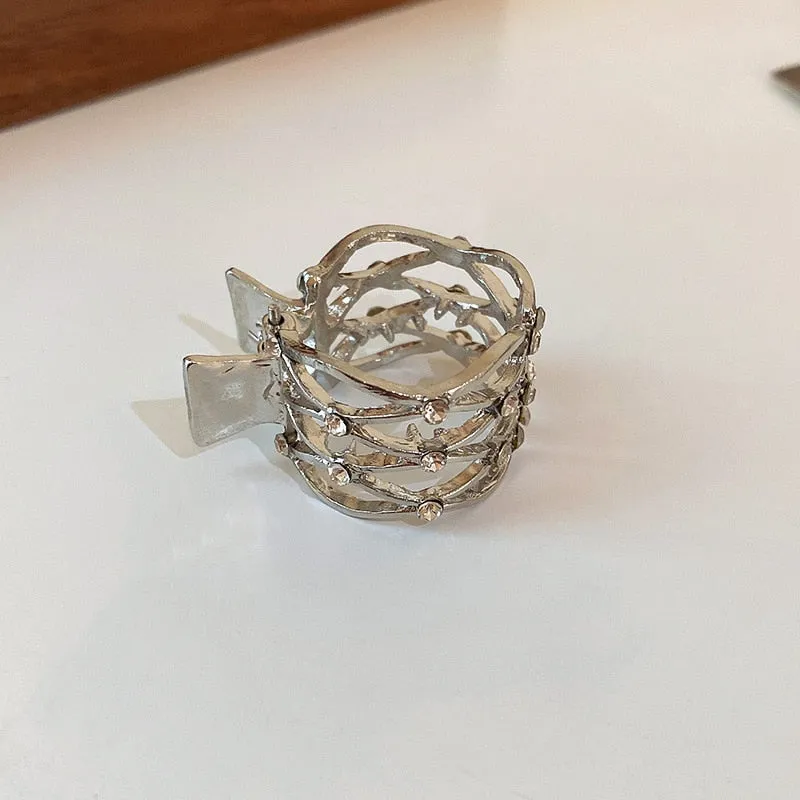 Rhinestones Round Mini Clamps