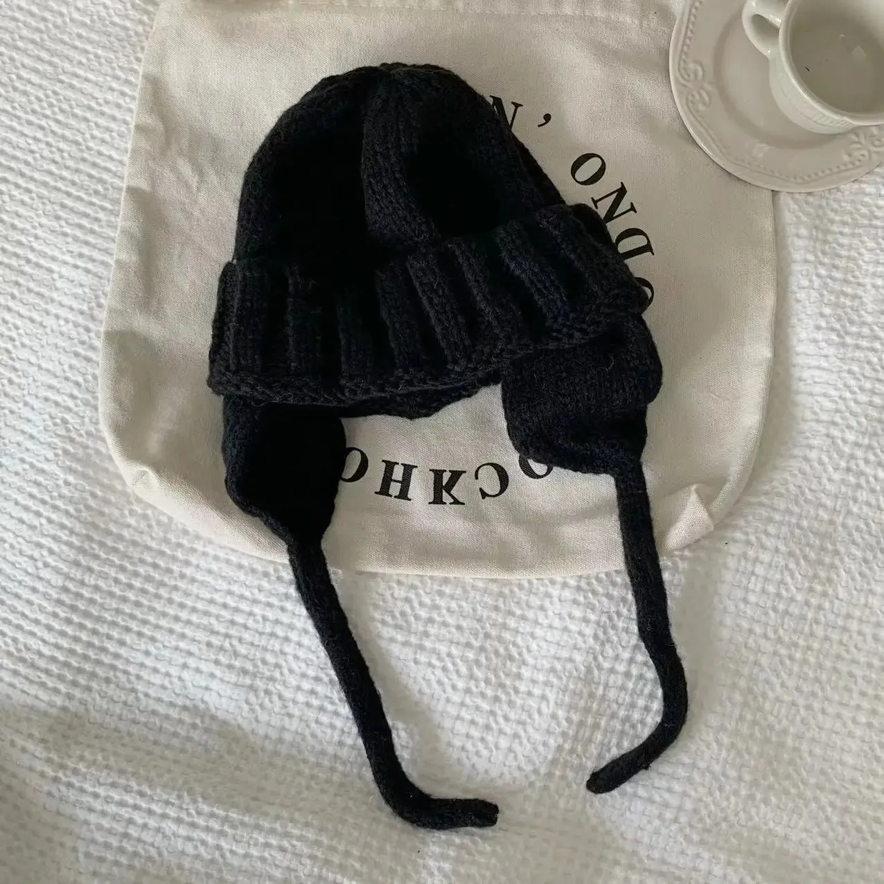 Sohiwoo Knitted Beanies Hats for Women Winter Warm Knit Balaclava Skullies Hat Outdoor Female Windproof Ski Ear Protection Caps Bonnet