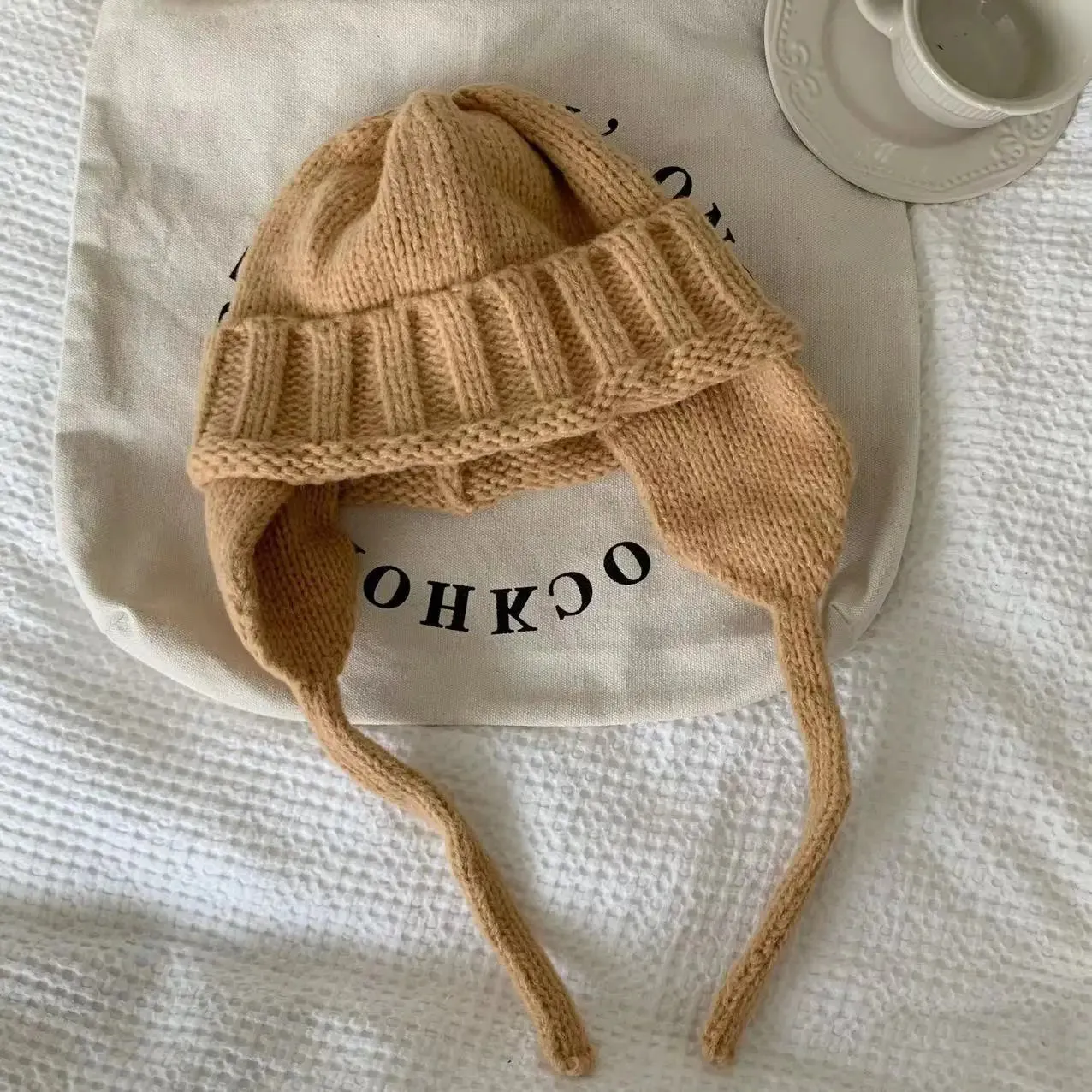 Sohiwoo Knitted Beanies Hats for Women Winter Warm Knit Balaclava Skullies Hat Outdoor Female Windproof Ski Ear Protection Caps Bonnet