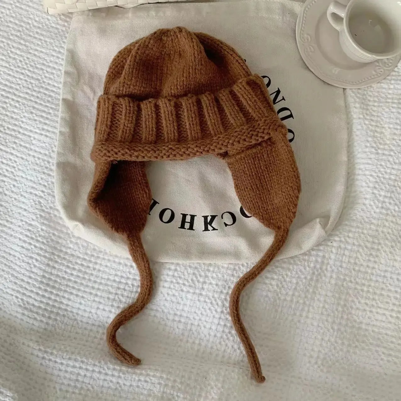 Sohiwoo Knitted Beanies Hats for Women Winter Warm Knit Balaclava Skullies Hat Outdoor Female Windproof Ski Ear Protection Caps Bonnet