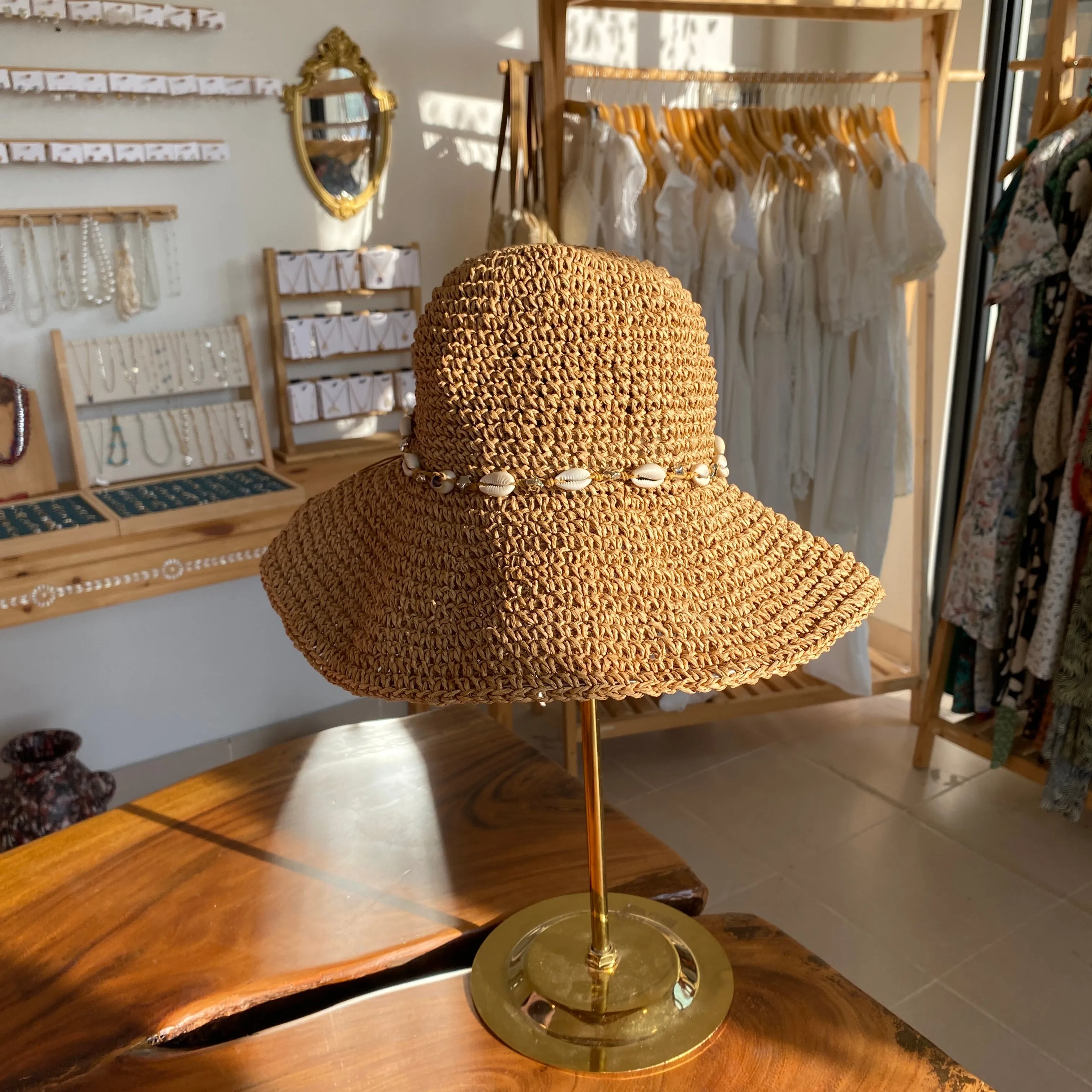 Summer Straw Hats in brown