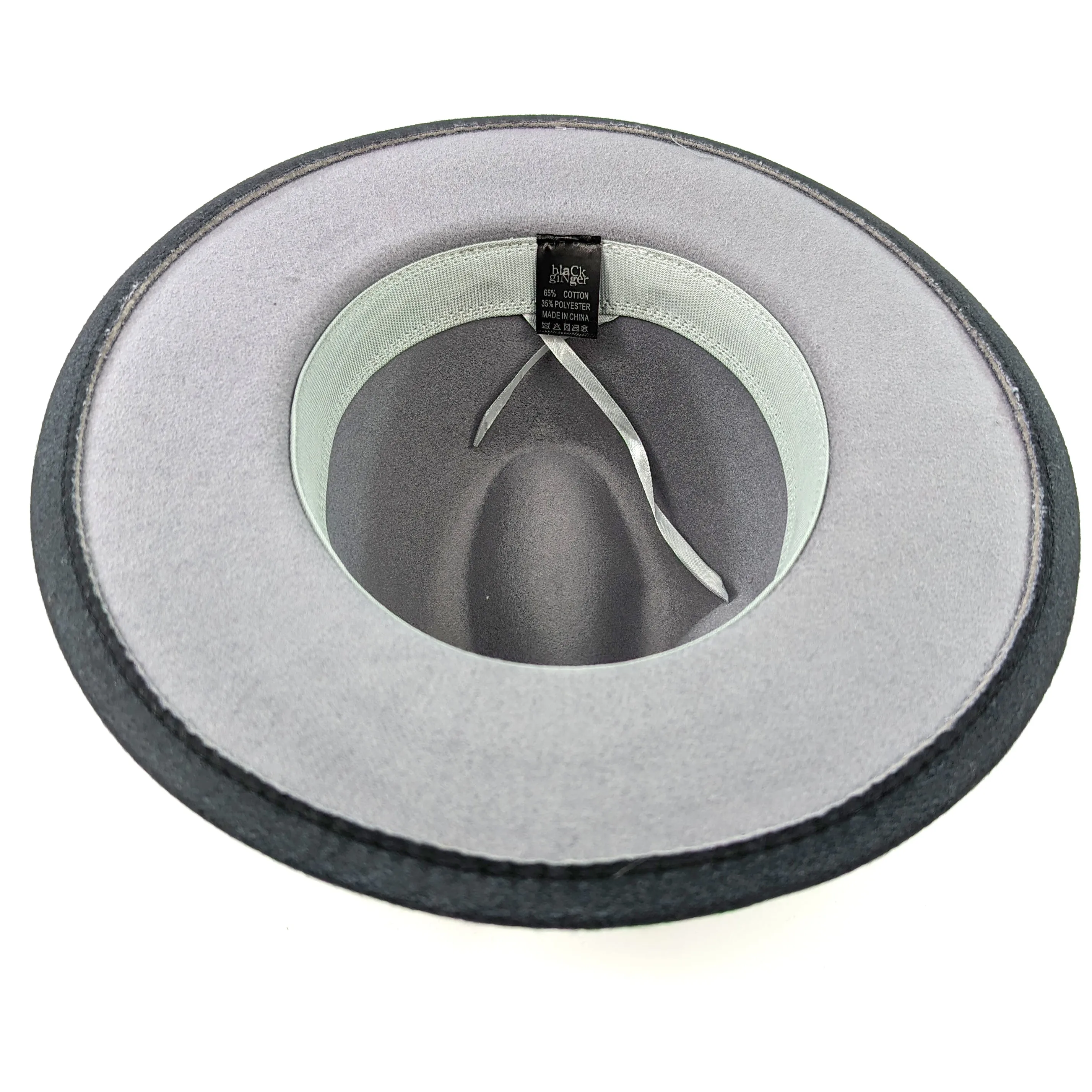 Two Tone Fedora Hat- Grey / Black