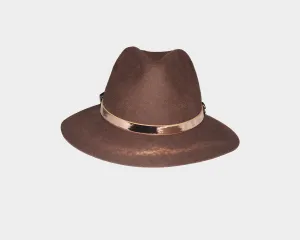 Umber Cocoa Wool Fedora Hat - The Oxford Street