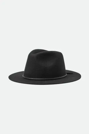 Wesley Packable Fedora - Black/Black