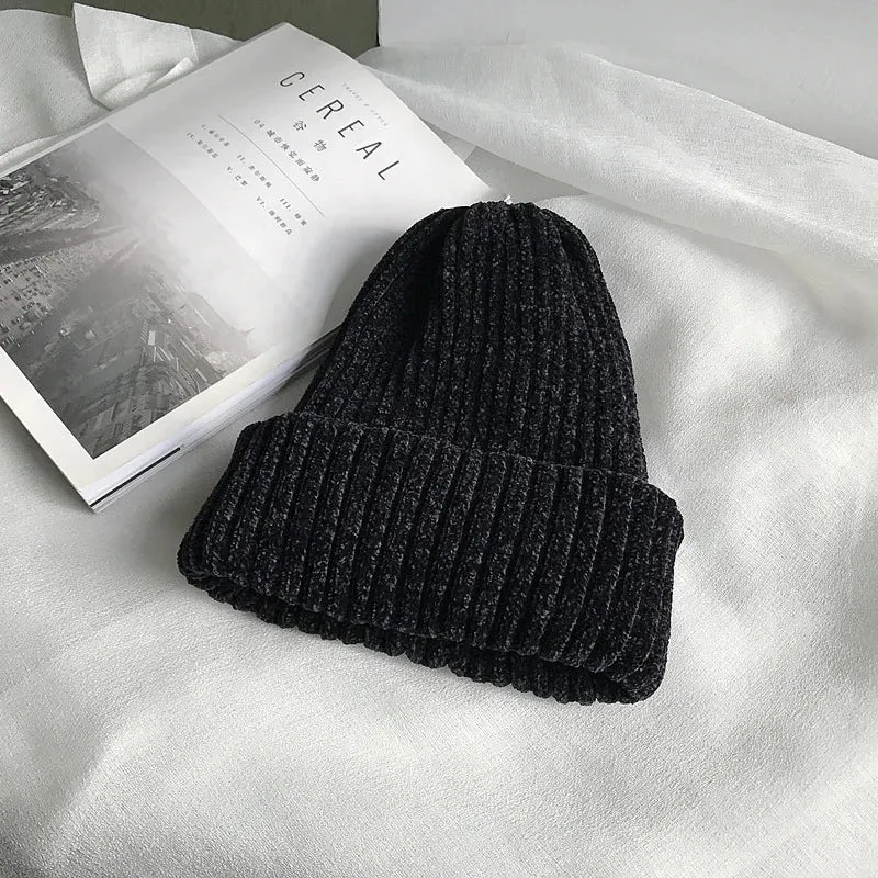 Wide Ribbed Chenille Beanie