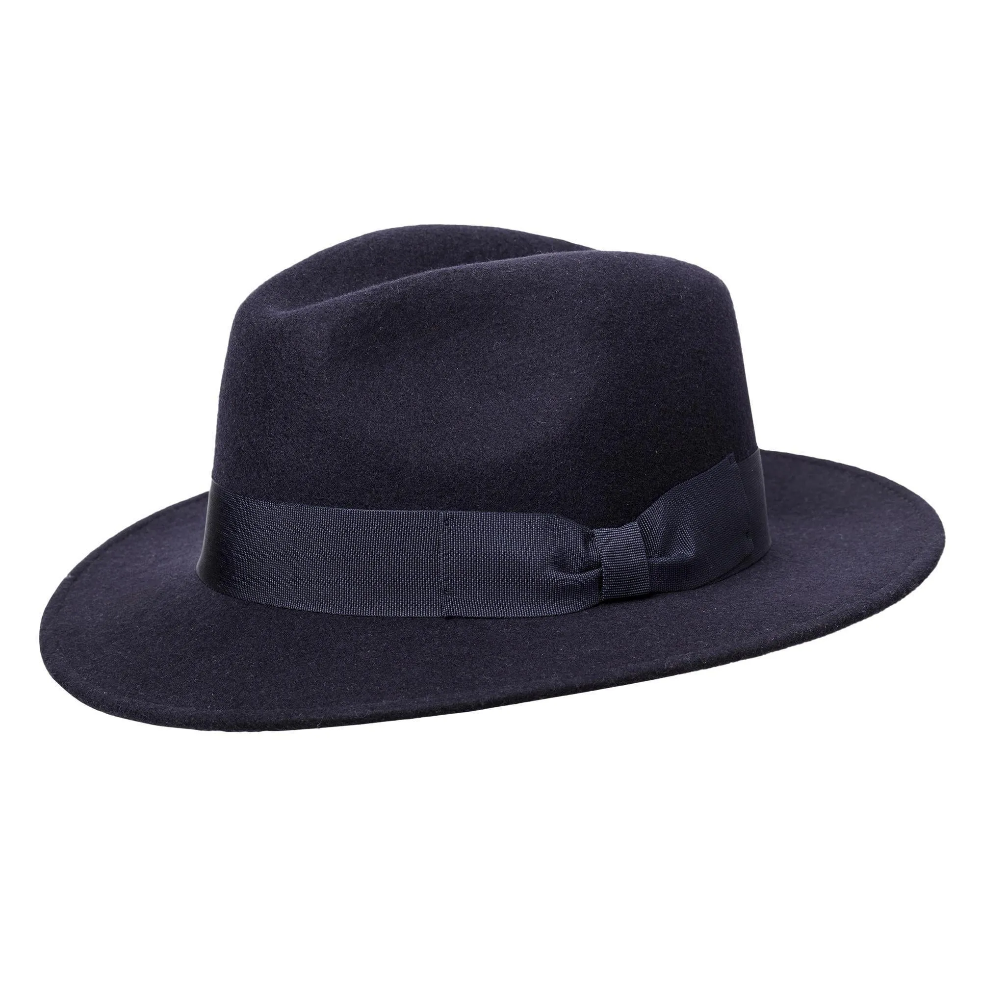 Wigens Men's Wool Fedora with Grosgrain Hatband